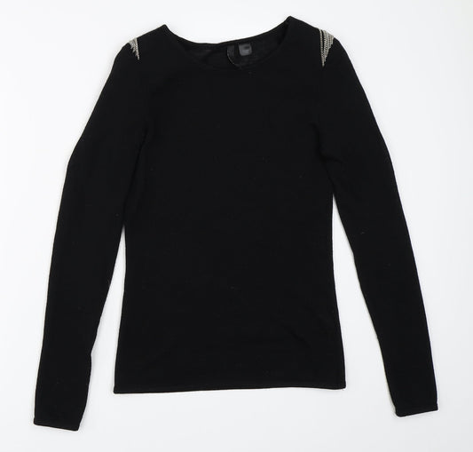 Womens UK Size 10 H&M Black Pullover Jumper