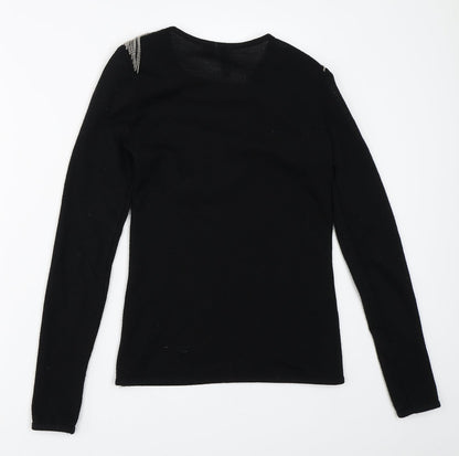 Womens UK Size 10 H&M Black Pullover Jumper