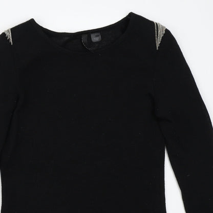 Womens UK Size 10 H&M Black Pullover Jumper