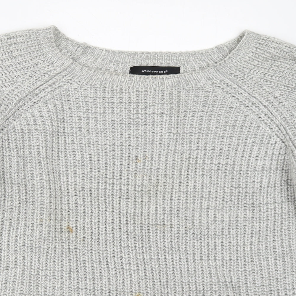 Womens UK Size 8 Atmosphere Grey Pullover Jumper