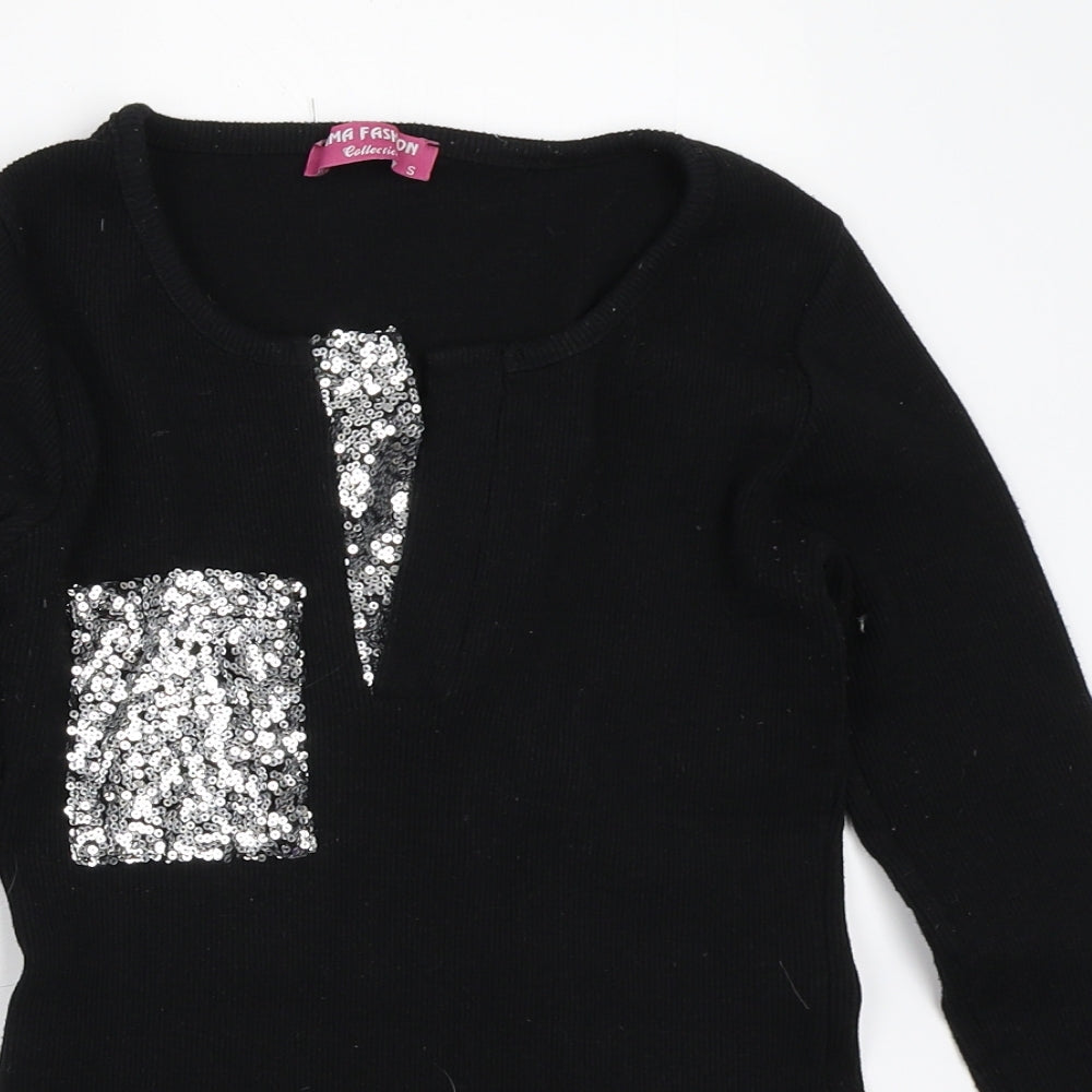 Dima Fashion Womens Black   Pullover Jumper Size S