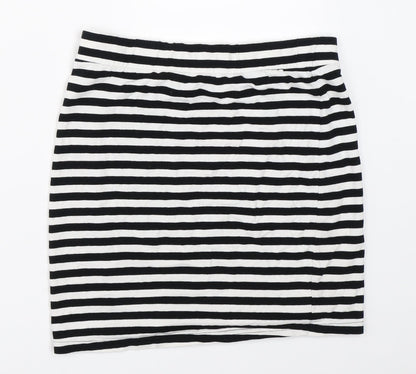 H&M Womens Black Striped  Mini Skirt Size S