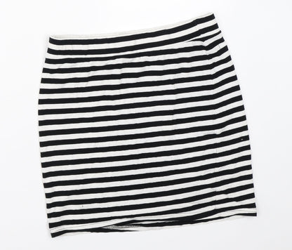 H&M Womens Black Striped  Mini Skirt Size S