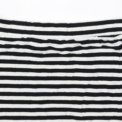 H&M Womens Black Striped  Mini Skirt Size S