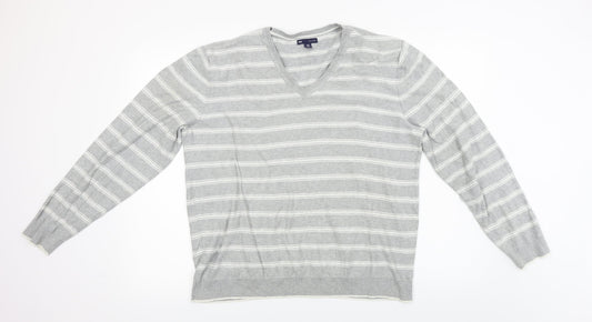 Gap  Womens Grey Striped  Pullover Jumper Size XL