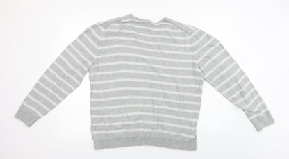 Gap  Womens Grey Striped  Pullover Jumper Size XL
