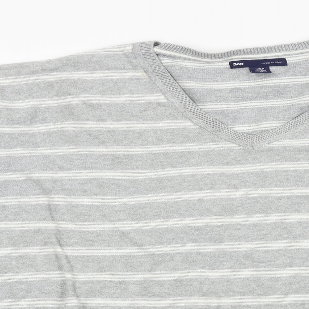 Gap  Womens Grey Striped  Pullover Jumper Size XL