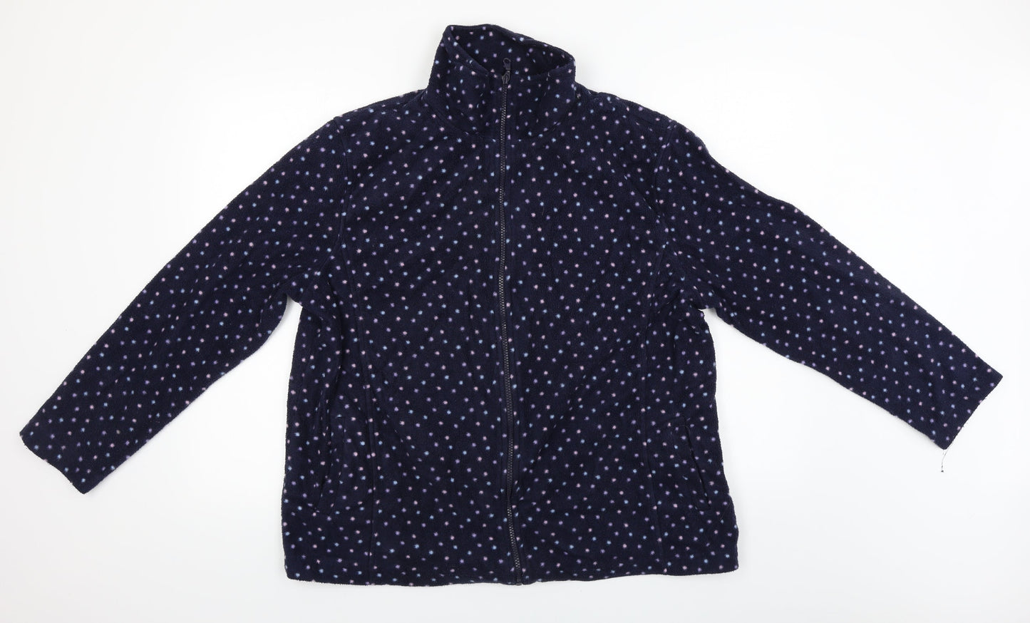 Affections  Womens Blue Polka Dot  Full Zip Jumper Size XL