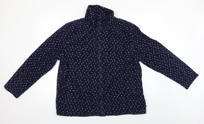 Affections  Womens Blue Polka Dot  Full Zip Jumper Size XL