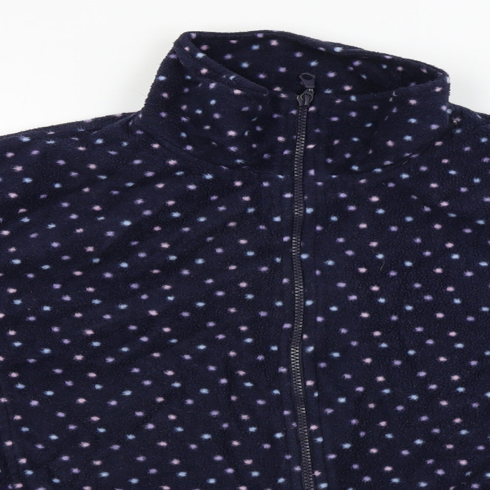 Affections  Womens Blue Polka Dot  Full Zip Jumper Size XL