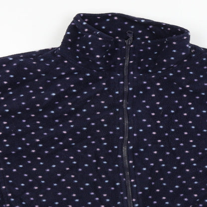 Affections  Womens Blue Polka Dot  Full Zip Jumper Size XL