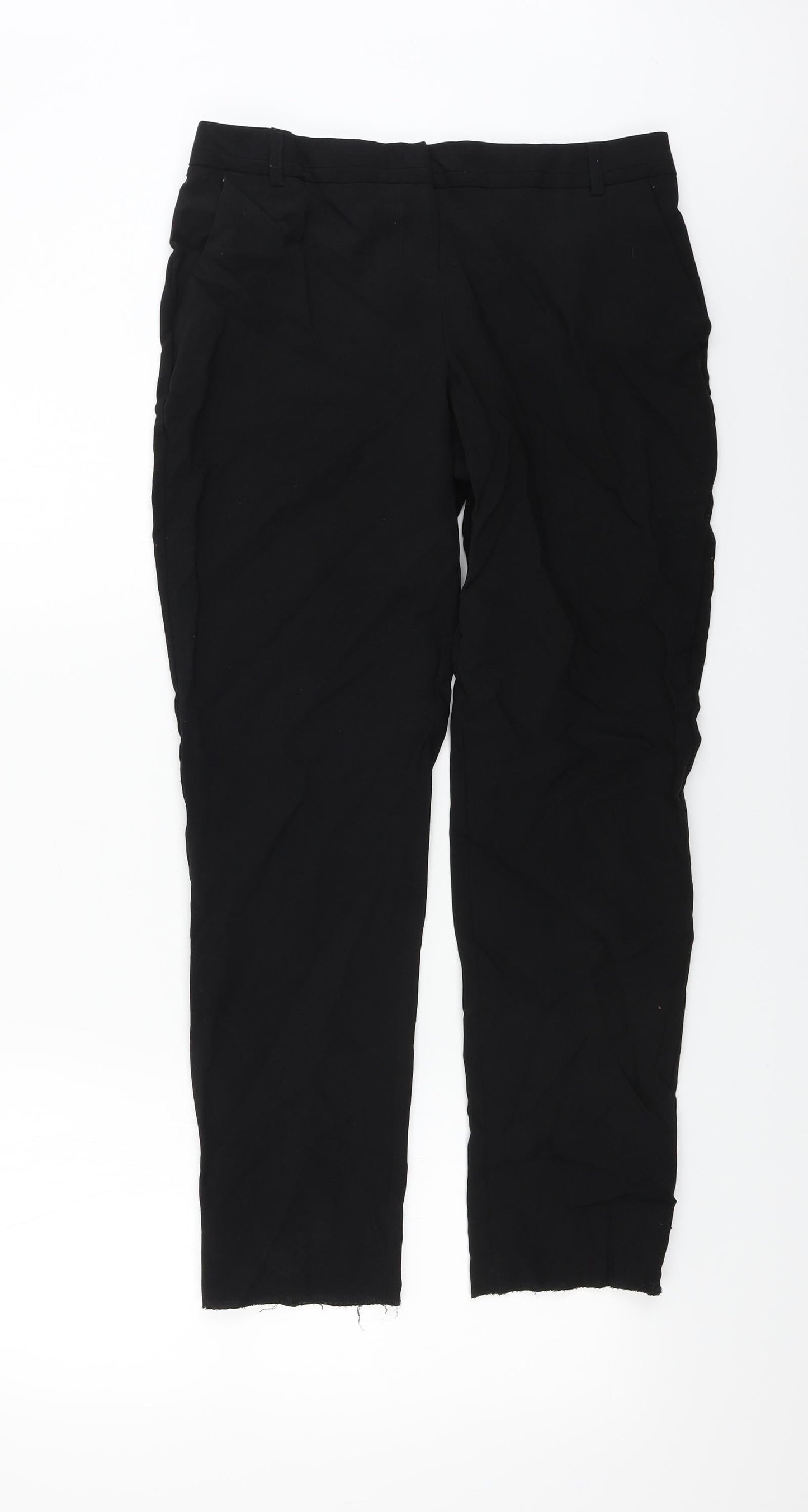 Womens UK Size 10 Peacocks Regular Fit  Black Trousers