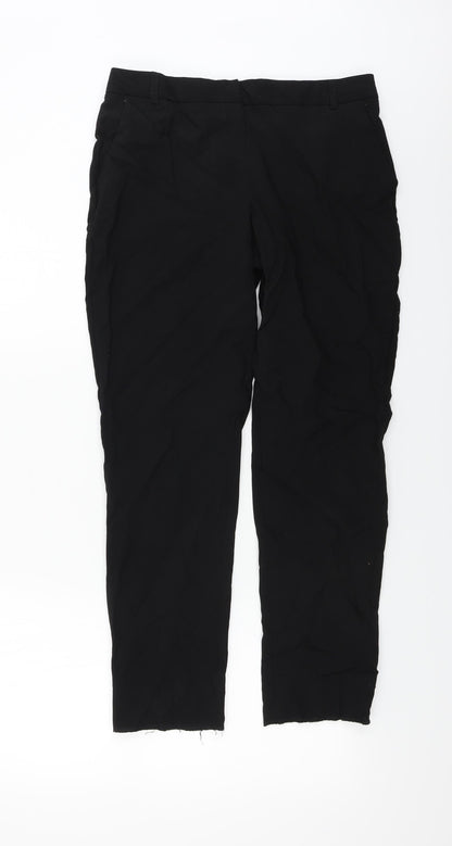Womens UK Size 10 Peacocks Regular Fit  Black Trousers