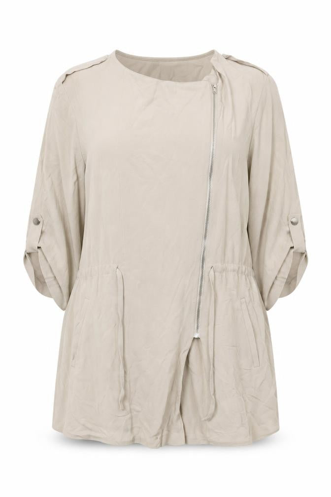 Front view of Atmosphere women’s beige basic blouse, size UK 14