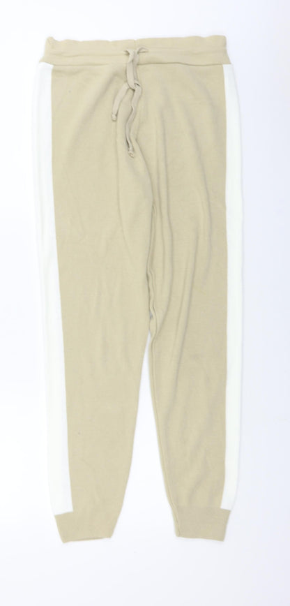Womens UK Size 8 Preworn Regular Fit Sweatpants Beige Trousers