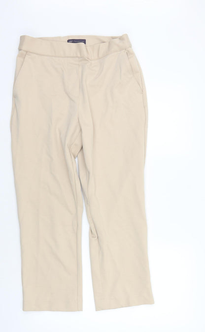 Womens UK Size 12 Marks and Spencer Regular Fit  Beige Trousers