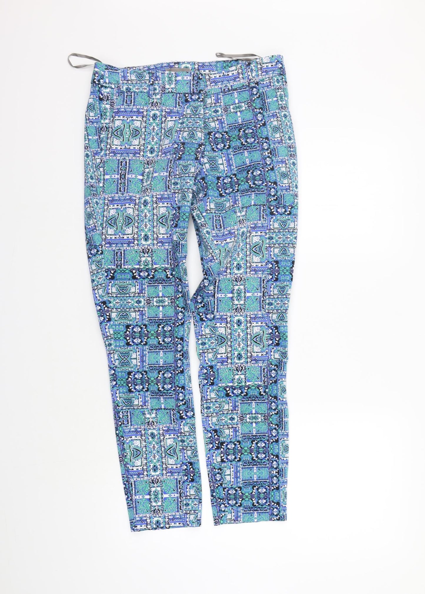 Sussan Womens Blue Geometric  Sweatpants Trousers Size 8 L28 in