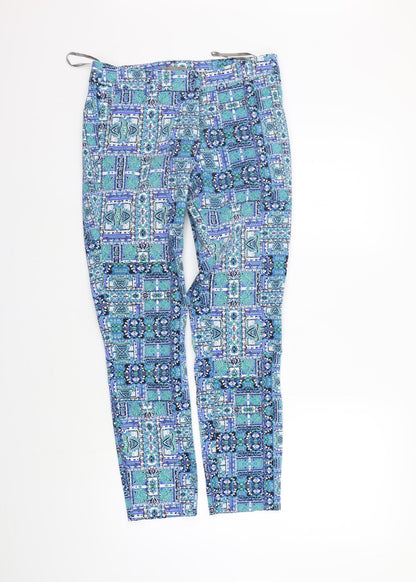 Sussan Womens Blue Geometric  Sweatpants Trousers Size 8 L28 in