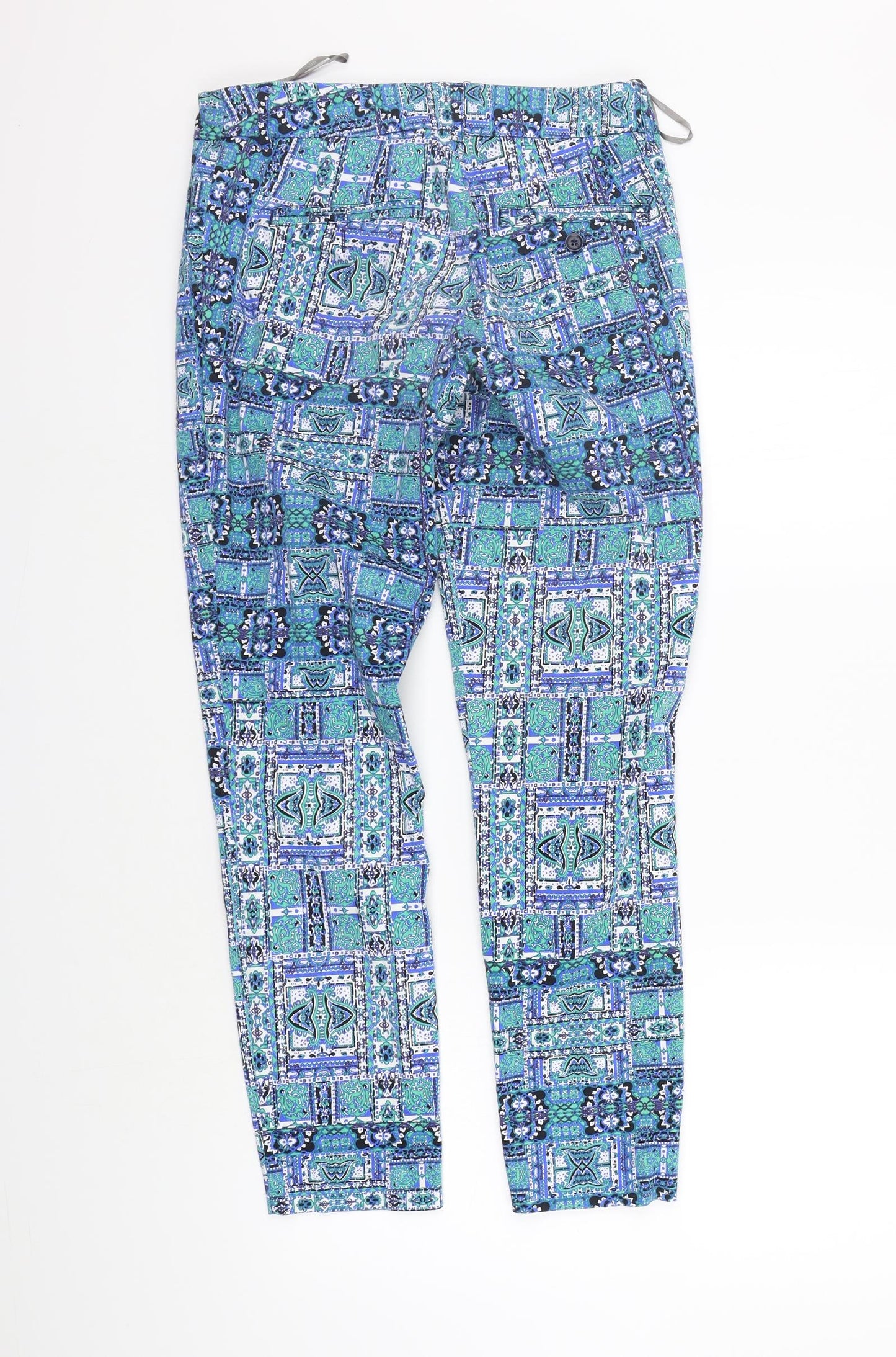 Sussan Womens Blue Geometric  Sweatpants Trousers Size 8 L28 in