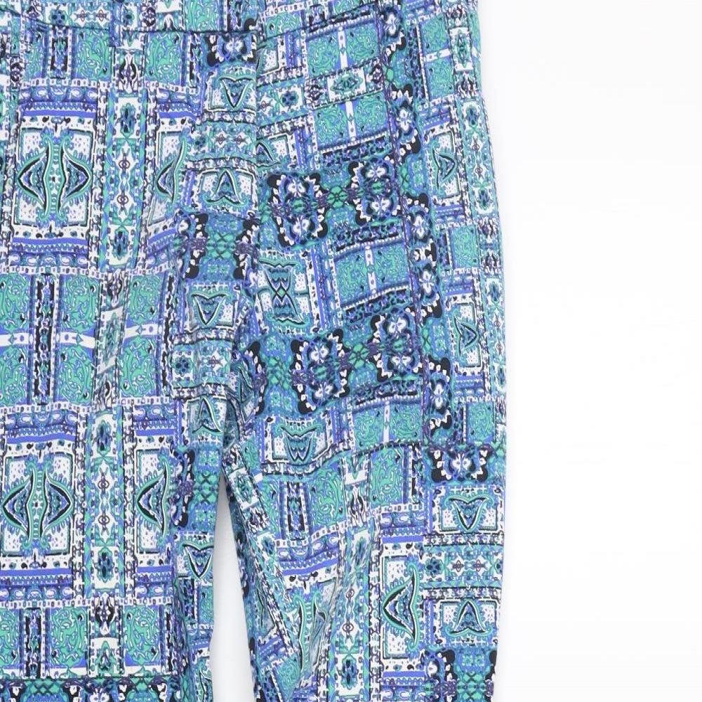 Sussan Womens Blue Geometric  Sweatpants Trousers Size 8 L28 in