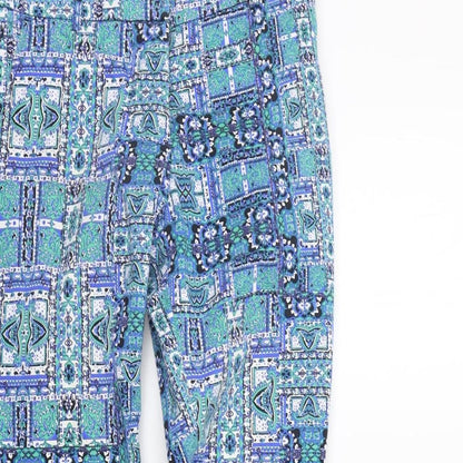 Sussan Womens Blue Geometric  Sweatpants Trousers Size 8 L28 in