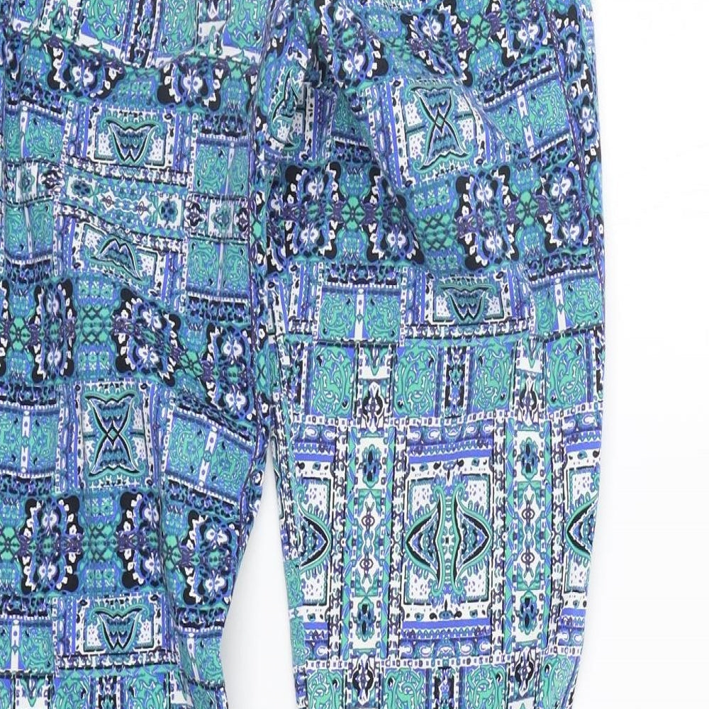 Sussan Womens Blue Geometric  Sweatpants Trousers Size 8 L28 in