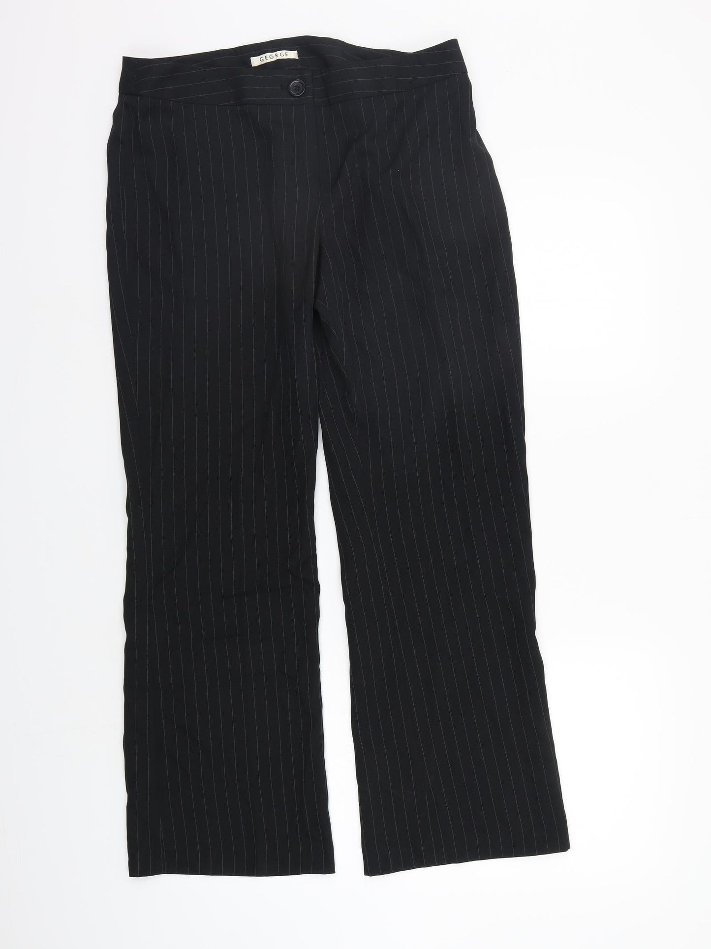 George Womens Black Striped  Sweatpants Trousers Size 12 L26 in