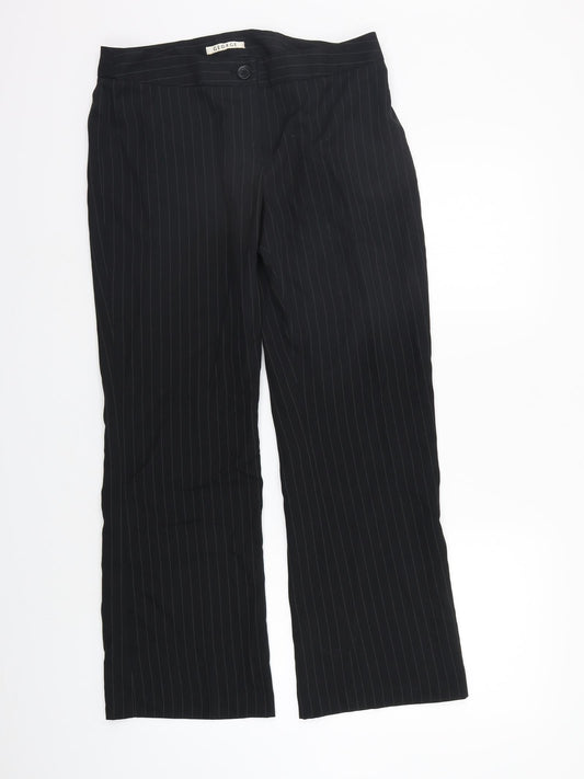 George Womens Black Striped  Sweatpants Trousers Size 12 L26 in