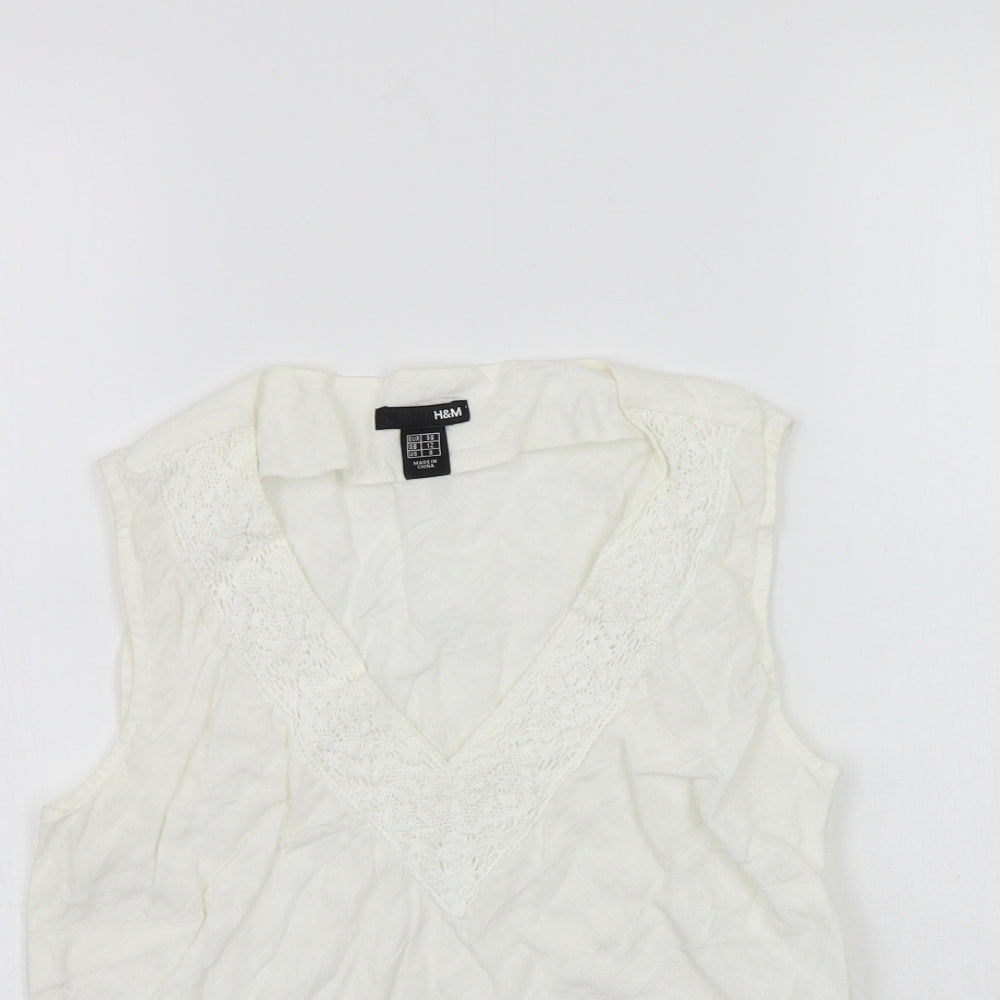 Womens UK Size 12 H&M White  Polo