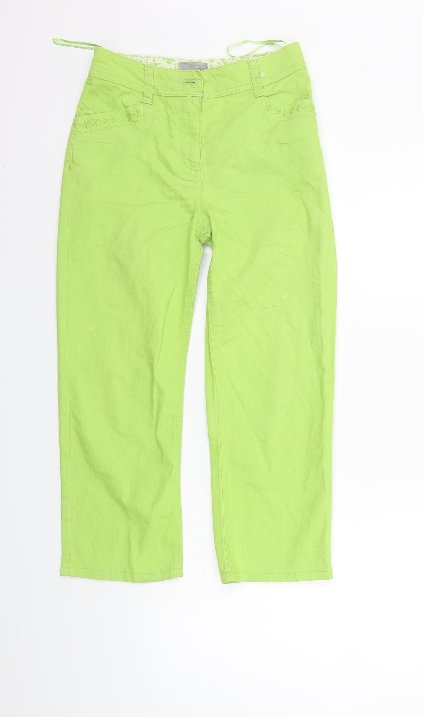 Womens UK Size 8 Per Una Regular Fit Sweatpants Green Trousers