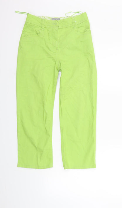 Womens UK Size 8 Per Una Regular Fit Sweatpants Green Trousers