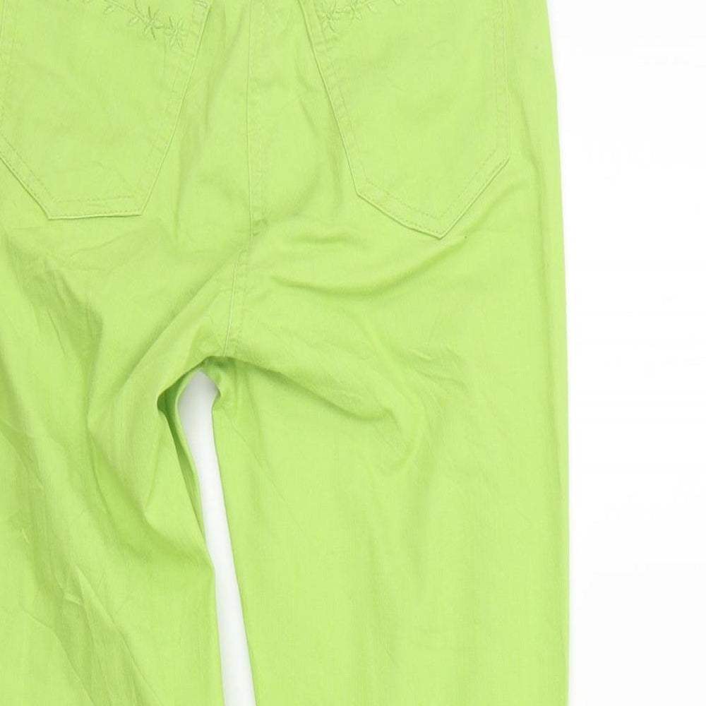 Womens UK Size 8 Per Una Regular Fit Sweatpants Green Trousers