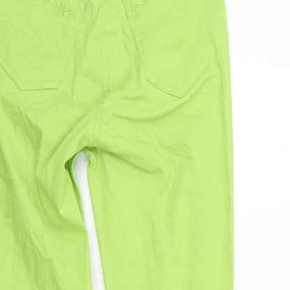 Womens UK Size 8 Per Una Regular Fit Sweatpants Green Trousers