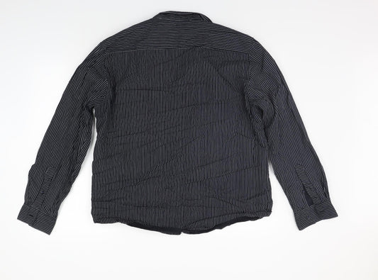Mens UK Size XL NEXT Black  Button-Up Long Sleeve Casual Shirt