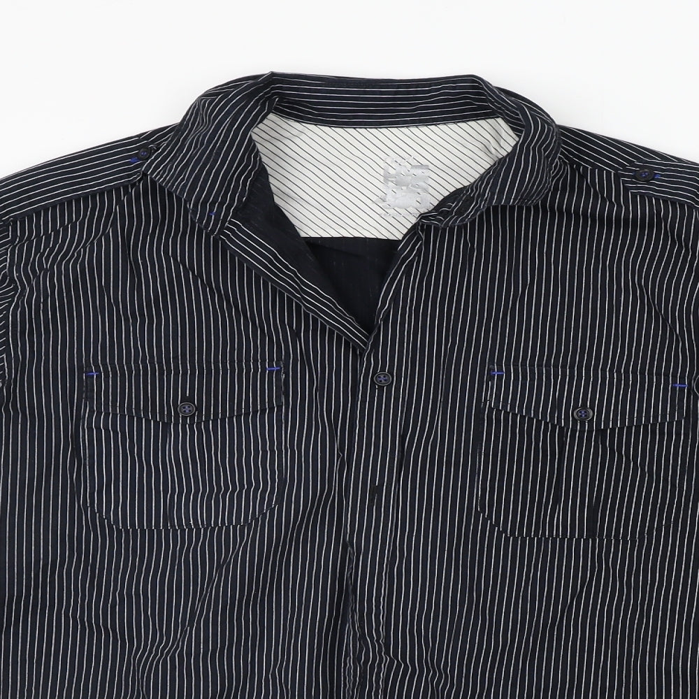 Mens UK Size XL NEXT Black  Button-Up Long Sleeve Casual Shirt