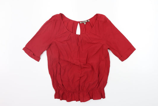 Womens UK Size 12 NEXT Red Basic Blouse