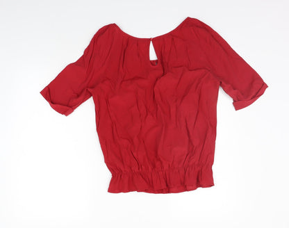 Womens UK Size 12 NEXT Red Basic Blouse