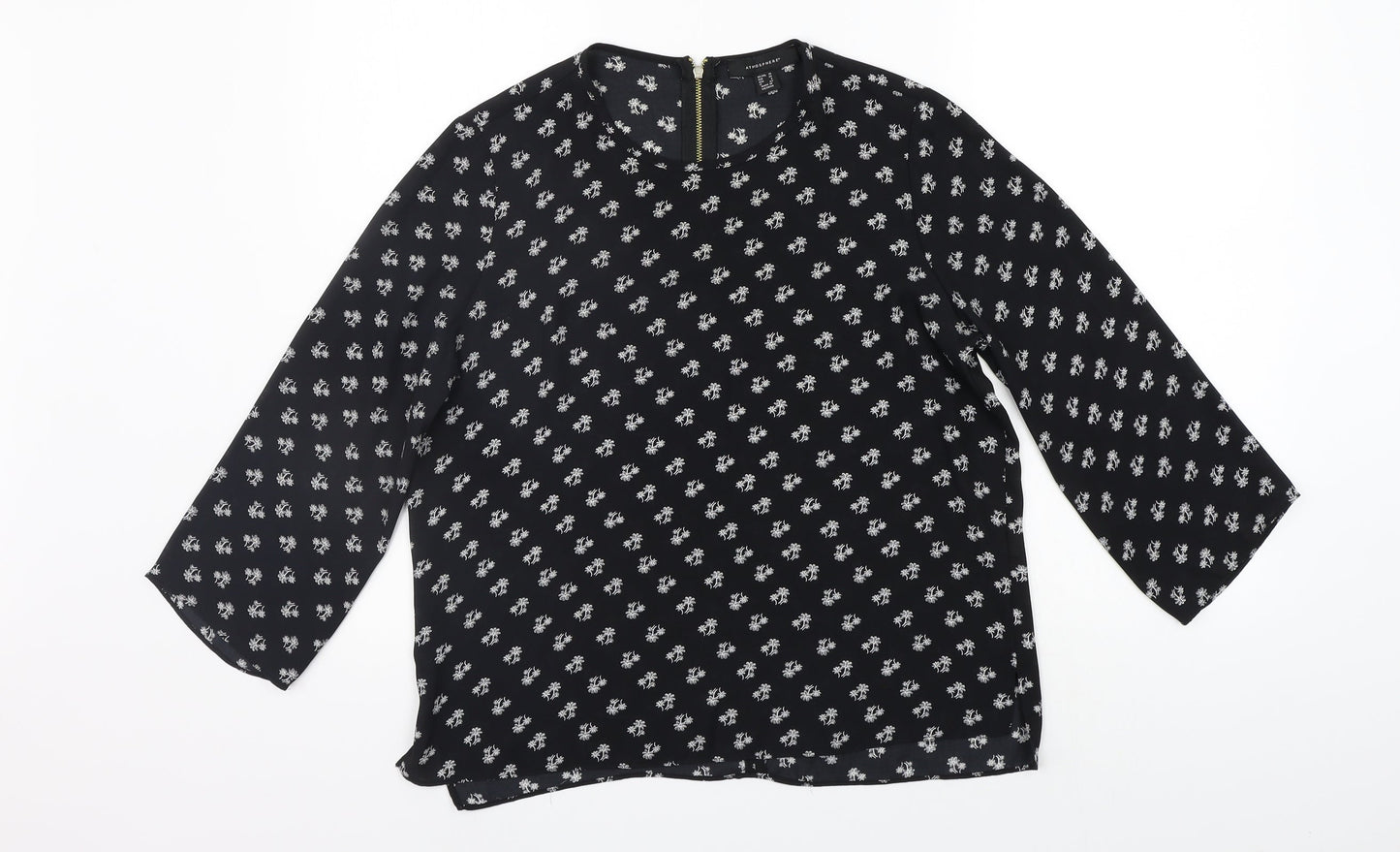 Womens UK Size 10 Atmosphere Black Basic Blouse