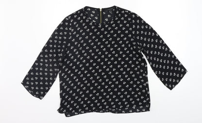 Womens UK Size 10 Atmosphere Black Basic Blouse