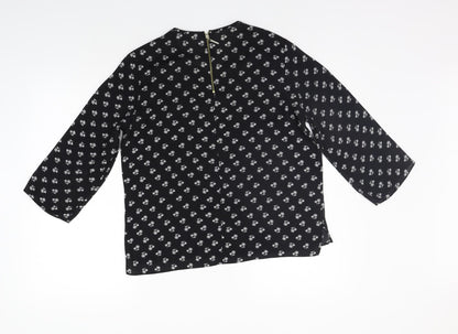 Womens UK Size 10 Atmosphere Black Basic Blouse
