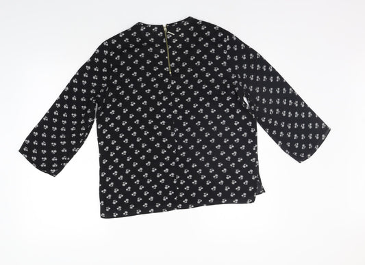 Womens UK Size 10 Atmosphere Black Basic Blouse