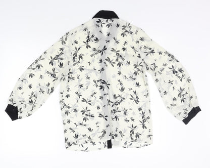 Atmopshere Womens White Floral  Basic Button-Up Size 10