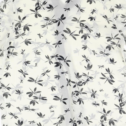 Atmopshere Womens White Floral  Basic Button-Up Size 10
