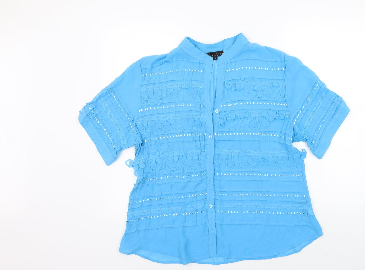 Womens UK Size 18 antonino philosophy Blue Basic Button-Up