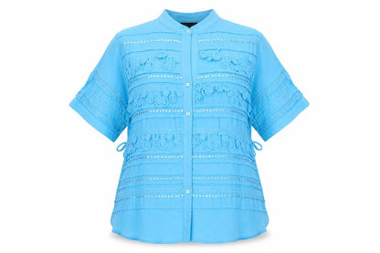 Womens UK Size 18 antonino philosophy Blue Basic Button-Up