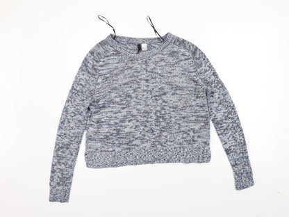Womens UK Size S Divided Blue Pullover Jumper