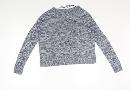 Womens UK Size S Divided Blue Pullover Jumper