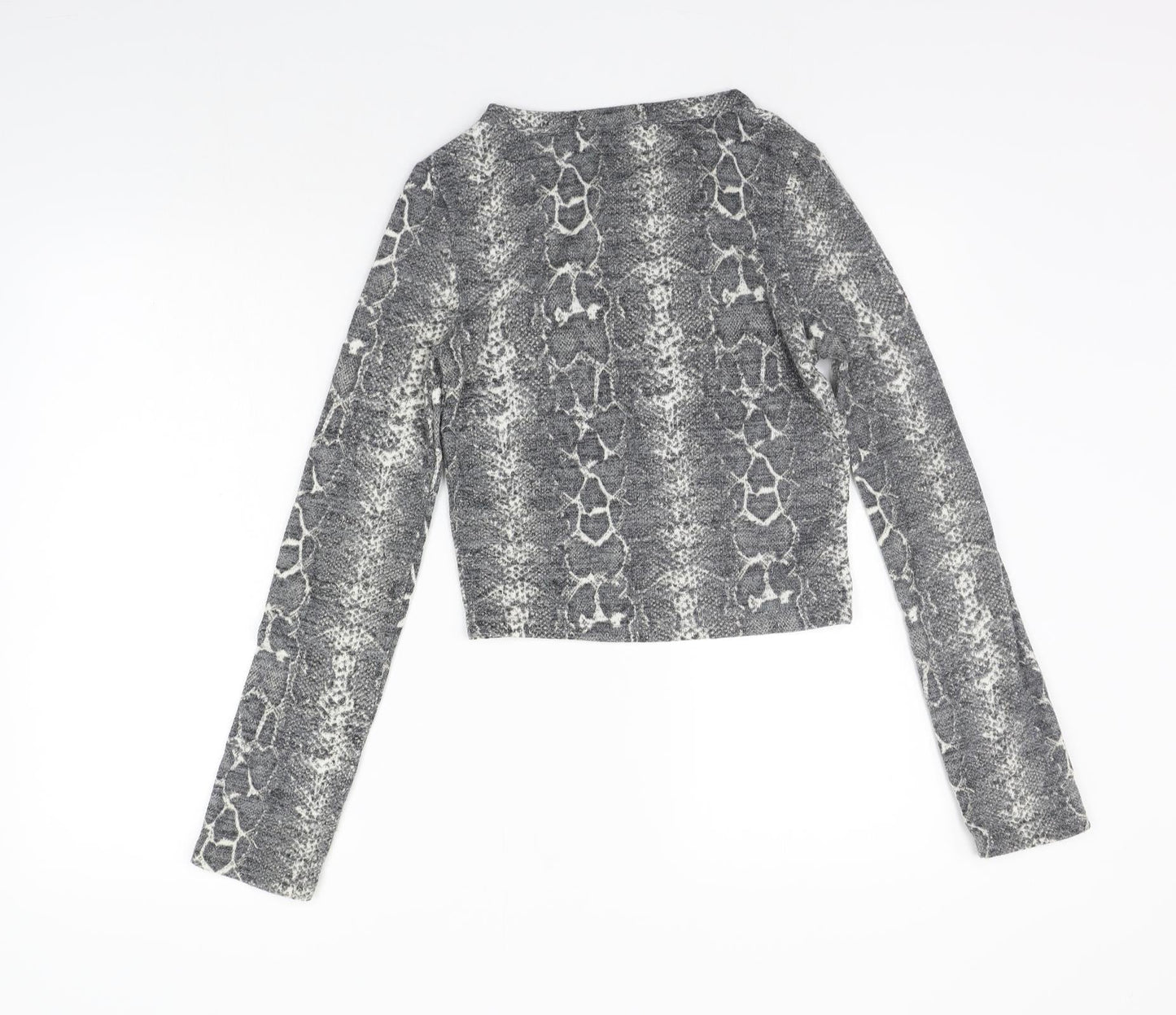 Womens UK Size S Zara Grey Basic Polo