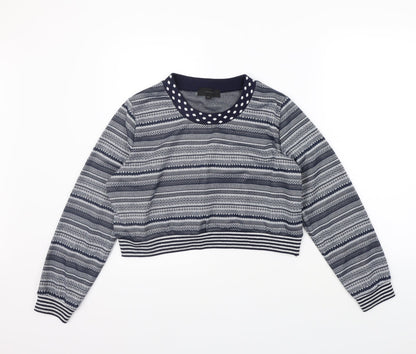 JULIE Womens Green Geometric  Pullover Jumper Size M