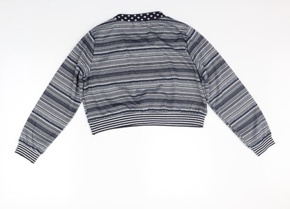 JULIE Womens Green Geometric  Pullover Jumper Size M